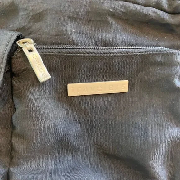 Chicos Baggillini Crossbody Bag Purse BLACK Nylon Travel Zip Pockets Card Slots - Picture 3 of 11